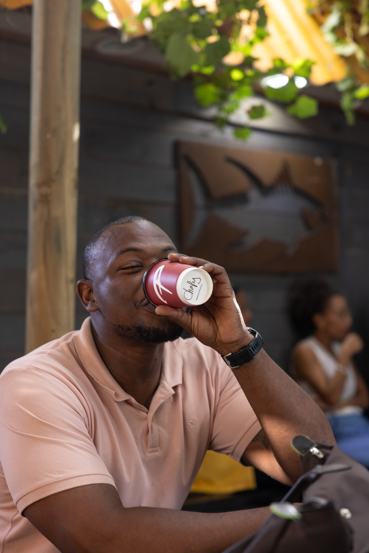 Regular enjoying a coffee at Pakaya Society